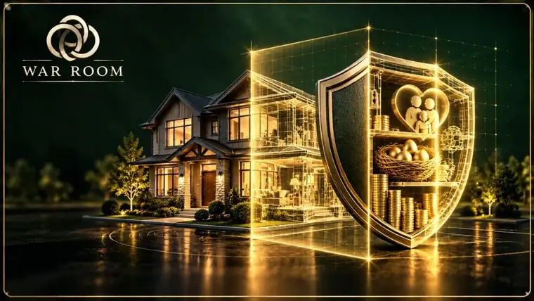 A family home and retirement nest egg protected by a shield in the War Room Long-Term Care X-Ray