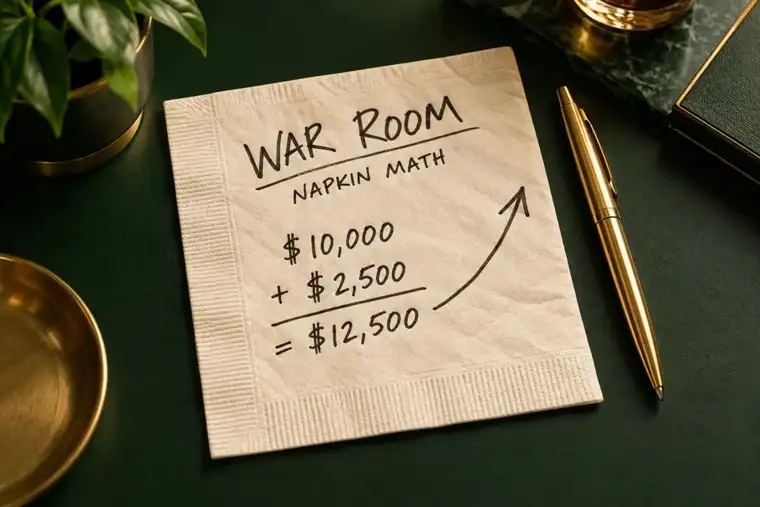 War Room napkin math: a simple illustrative first look before detailed analysis