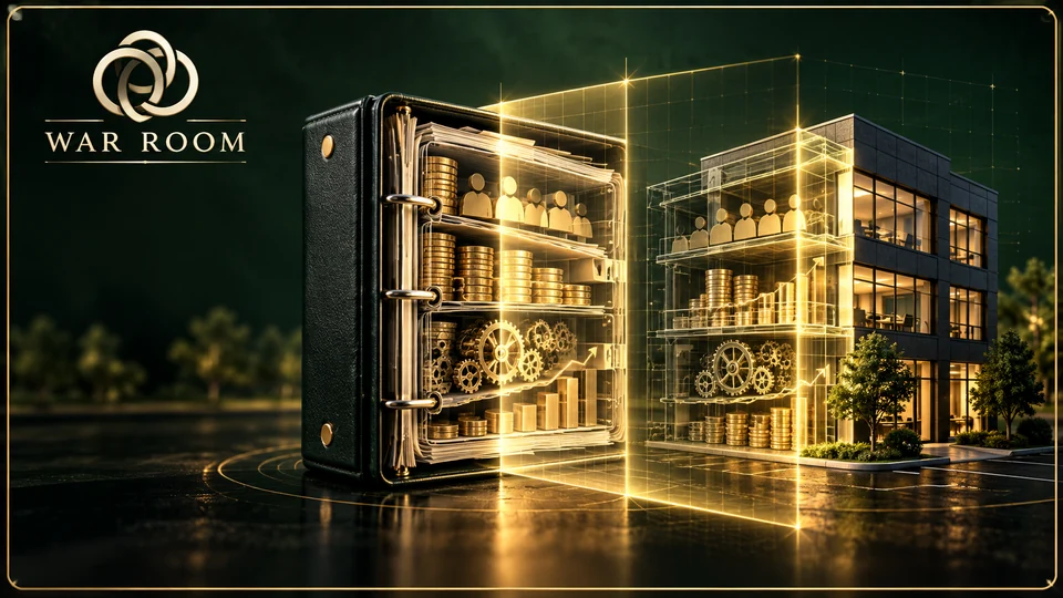 A retirement-plan binder and business examined through a gold X-Ray scan